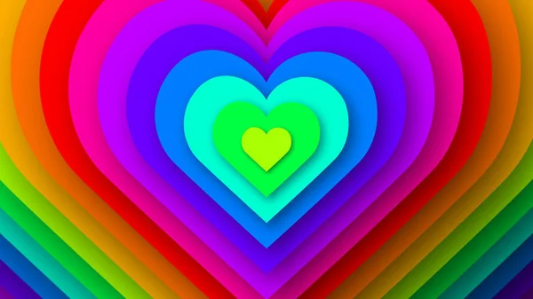 Colorful Love Hearts Expanding — Stock Photo, Image