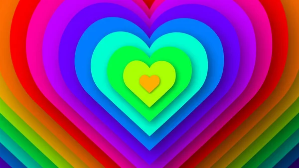 Разноцветные Сердца Любви Расширяются — стоковое фото