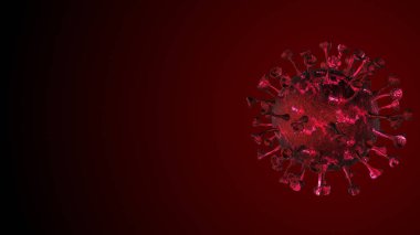 Coronavirus COVID-19 Uyarı SOS. Pandemik virüs sağlık riski, bağışıklık bilimi, virüs bilimi, salgın hastalık konsepti. Mikroskop virüs arkaplanı.