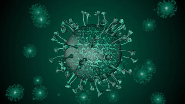 Coronavirus COVID-19 Alert SOS. Pandemic virus medical health risk, immunology, virology, epidemiology concept. Microscope virus background.