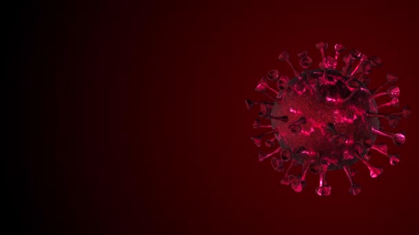 Coronavirus Covid Alert Sos 流行病病毒医疗健康风险 免疫学 病毒学 流行病学概念 3D渲染显微镜病毒背景无缝循环 — 图库视频影像