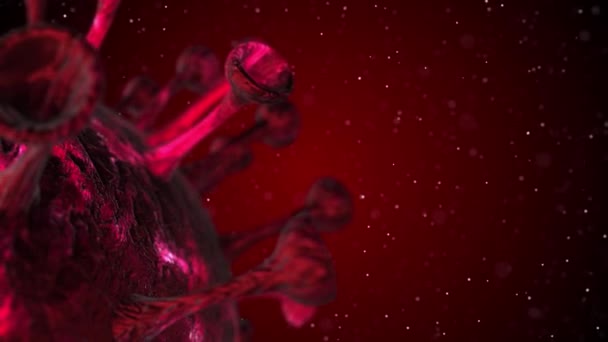 Cellule virale au microscope. Pandemic bacteria pathogen medical health risk, Corona COVID-19 Alert SOS, immunology, virology, epidemiology concept. rendu 3D animation en boucle .