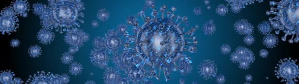 Вирусная Клетка Микроскопа Пандемические Бактерии Патоген Медицинский Риск Здоровья Corona — стоковое видео