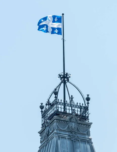 Flag of Quebec on a Rooftop in Quebec City