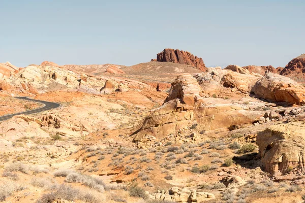 Road Winds Valley Fire State Park Nevada — Stock Photo, Image