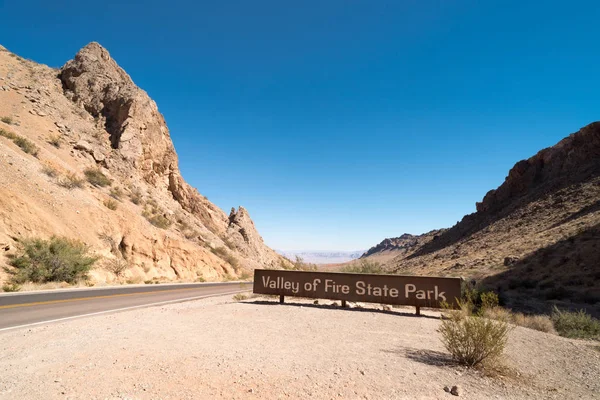 Señal Entrada Valley Fire State Park Nevada — Foto de Stock