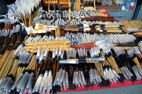 Panjiayuan market beijing China Calligraphy chinese brushes pens