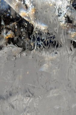 Doğal şeffaf buz kristalleri kırık doku arka plan