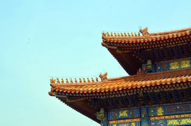 Beijing Çin cennet Tapınağı kompleksi içinde pagodadan pavyonlar 