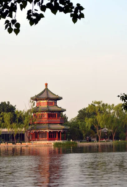 Shichahai Natuurgebied Het Gebied Hoofdstad Van Het Oude Beijing Stijl — Stockfoto