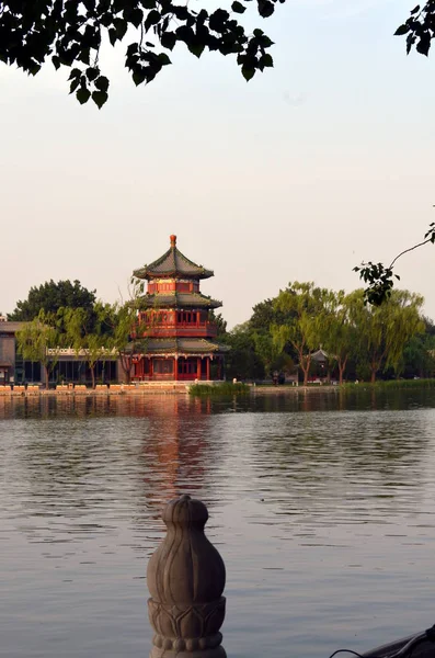 Shichahai Natuurgebied Het Gebied Hoofdstad Van Het Oude Beijing Stijl — Stockfoto