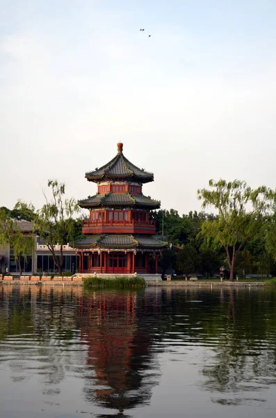 Shichahai Natuurgebied Het Gebied Hoofdstad Van Het Oude Beijing Stijl — Stockfoto