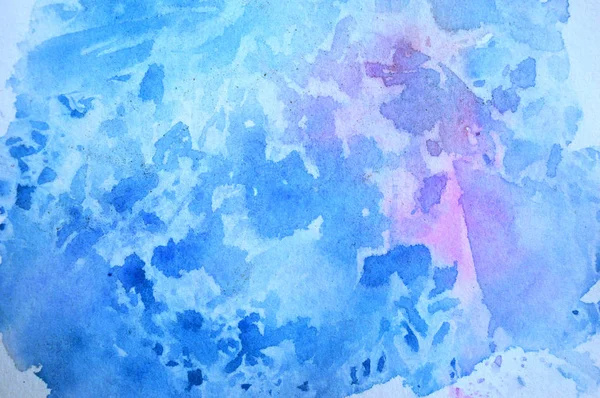 Beau fond abstrait aquarelle aux couleurs bleu et rose — Photo