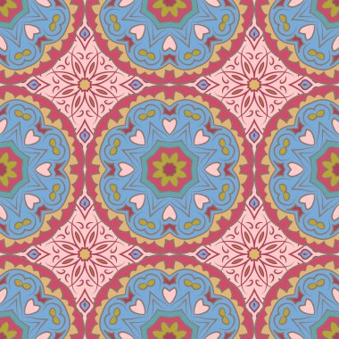 Mandalalar tasarımınız için modern renkler ile Seamless modeli. Vektör arka plan