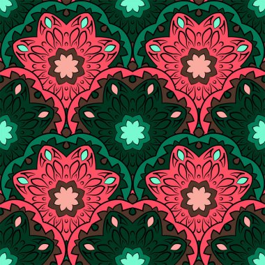 Mandalalar tasarımınız için güzel renklerde ile Seamless modeli. Vektör arka plan