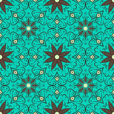 Mandalalar tasarımınız için güzel renklerde ile Seamless modeli. Vektör arka plan