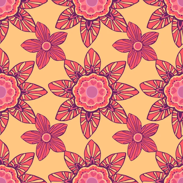 美しい花とシームレスなパターン — ストックベクタ