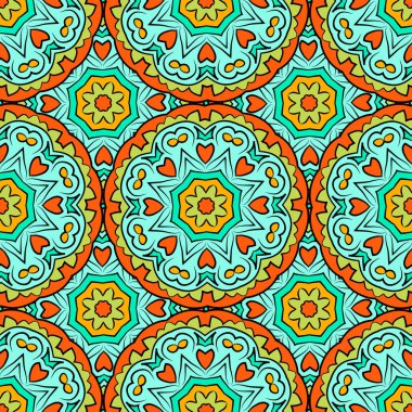 Mandalalar tasarımınız için güzel renklerde ile Seamless modeli. Vektör arka plan