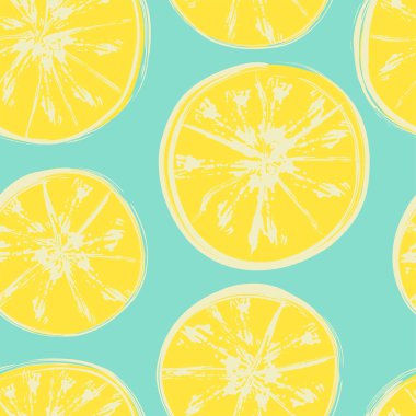 Narenciye ile Seamless modeli ile suluboya grunge fırçalar boyalı. Vektör çizim