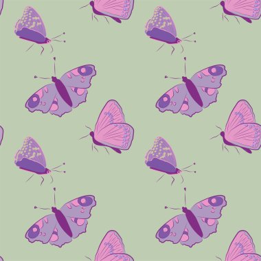 Beyaz arka plan üzerinde güzel renklerde kelebekler ile Seamless modeli. Vektör çizim tasarımınız için.
