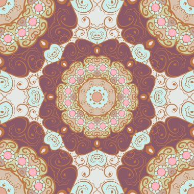  Renklerde güzel mandalalar ile Seamless modeli. Vektör arka plan