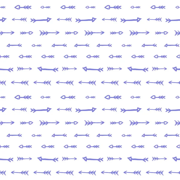 Безшовний візерунок з синіми акварельними стрілками на білому тлі. Рука намальована Векторні ілюстрації — стоковий вектор