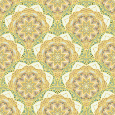 Renklerde güzel mandalalar ile Seamless modeli. Vektör arka plan.