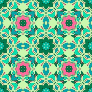 Mandalalar tasarımınız için güzel renklerde ile Seamless modeli. Vektör arka plan