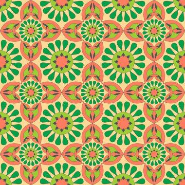 Tasarımınız için güzel mandalalar ile Seamless modeli. Vektör arka plan