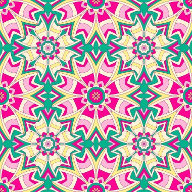 Mandalalar tasarımınız için güzel renklerde ile Seamless modeli. Vektör arka plan