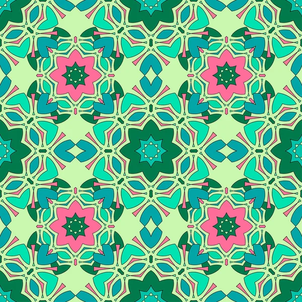 Modèle sans couture avec mandalas dans de belles couleurs pour votre conception. Fond vectoriel — Image vectorielle