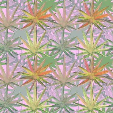 Suluboya tropikal yapraklı kusursuz desen