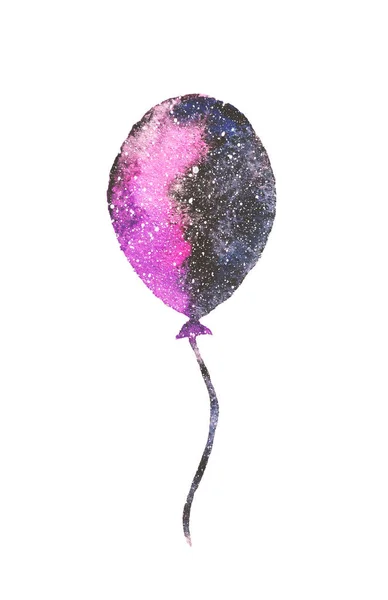 Akwarela balon w piękne kolory z przestrzeni — Zdjęcie stockowe