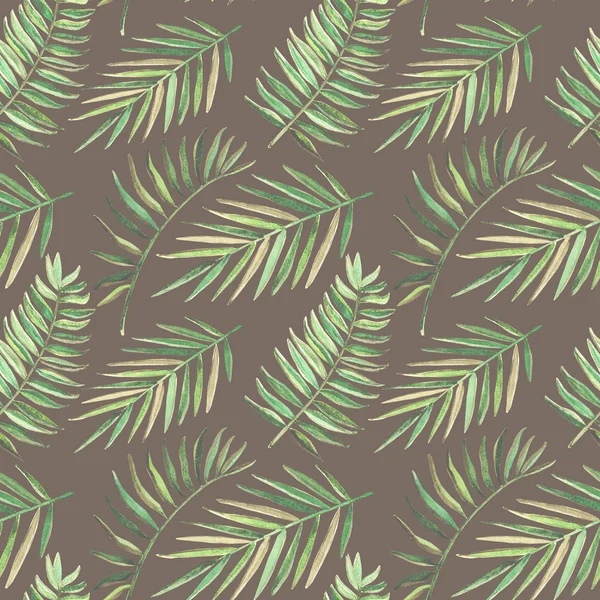 Seamless pattern with watercolor tropical leaves — Stock Photo, Image