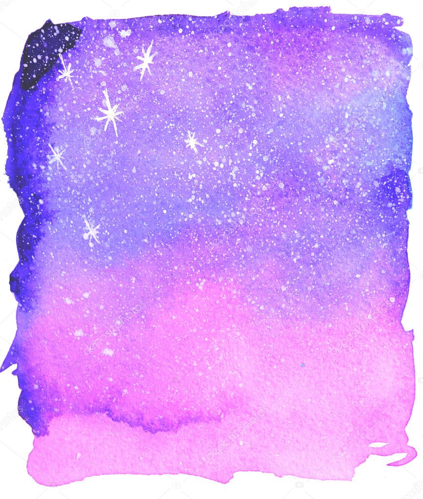 Watercolor space background in beautiful colors