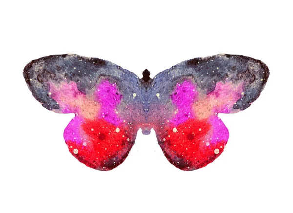 Schöner Aquarell-Schmetterling auf weißem Hintergrund — Stockfoto