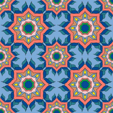 Seamless modeli. Güzel renklerde dekoratif desen. Vektör arka plan