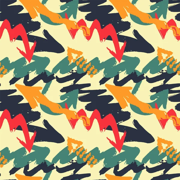 Seamless pattern with colorful grungy arrows. Perfect for print on wrapping paper, fabric etc. — Stock Vector