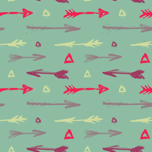 Seamless pattern with colorful grungy arrow. Perfect for print on wrapping paper, fabric etc. — Stock Vector