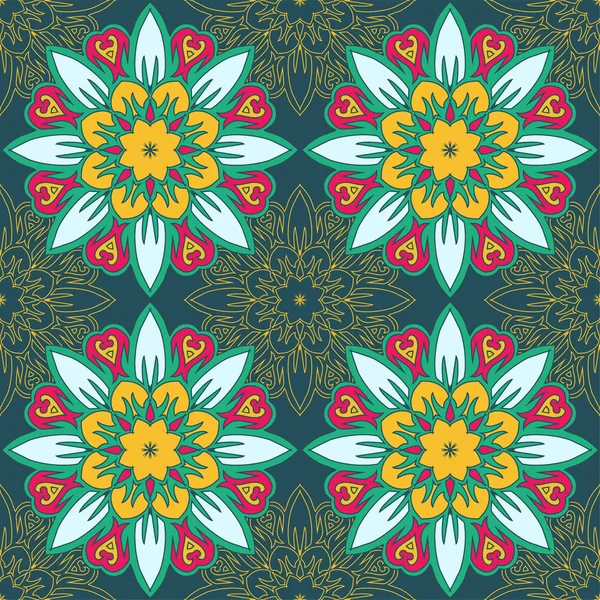 Renklerde güzel mandalalar ile Seamless modeli. Vektör arka plan.