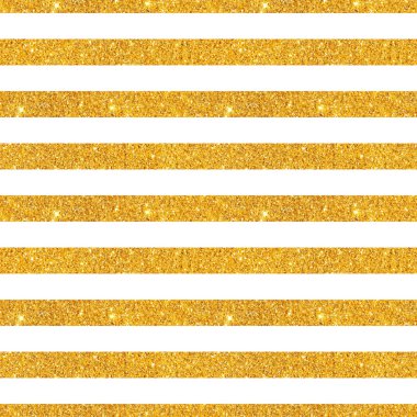 Beyaz zemin üzerine altın glitter yatay çizgili seamless modeli