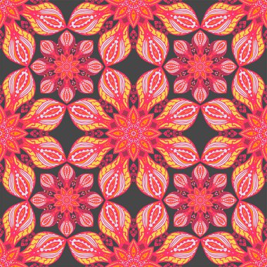 Renklerde güzel mandalalar ile Seamless modeli. Vektör arka plan