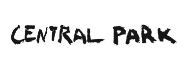 El kelime Central Park grunge tarzı beyaz zemin üzerine yazma.