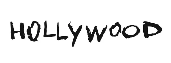 Palabra Escritura Mano Hollywood Estilo Grunge Sobre Fondo Blanco — Vector de stock