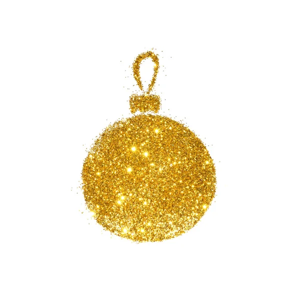 Bola Natal Brilho Dourado Fundo Branco — Fotografia de Stock