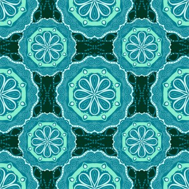 Renklerde güzel mandalalar ile Seamless modeli. Vektör arka plan