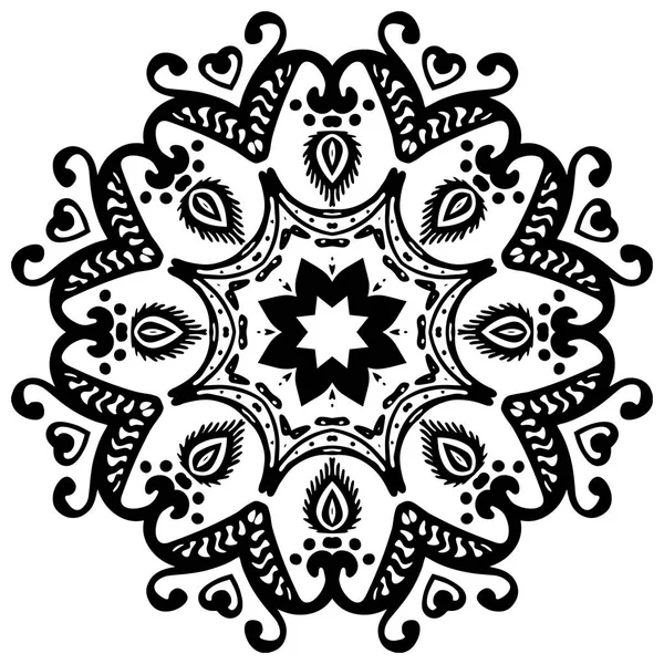 Черная Мандала Белом Фоне Векторный Орнамент Вашего Дизайна — стоковый вектор