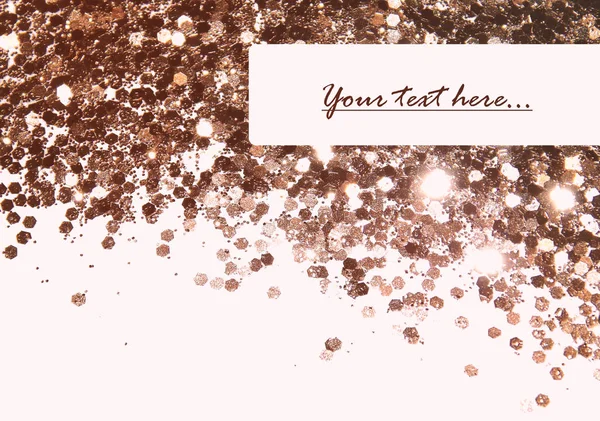 Achtergrond Met Roze Goud Glitter Fonkeling Wit Plaats Voor Tekst — Stockfoto