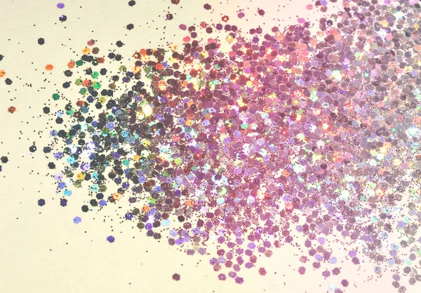 Fond Texturé Avec Paillettes Holographiques Argentées Sur Paillettes Blanches Décoratives — Photo