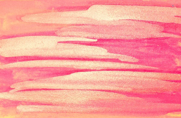 Розовый Акварельный Фон Серебряной Краской — стоковое фото